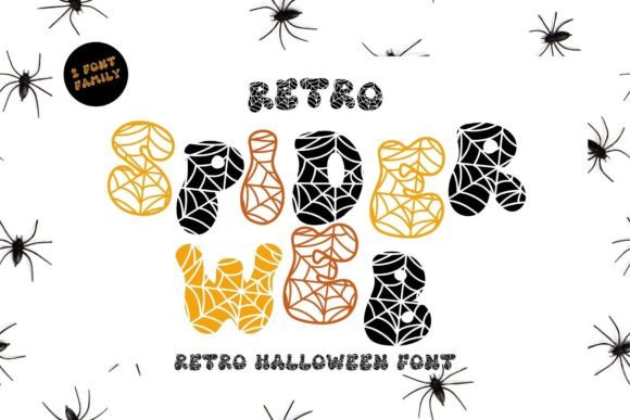 Retro Spider Web: A Playful, Authentic Display Font for Halloween Branding